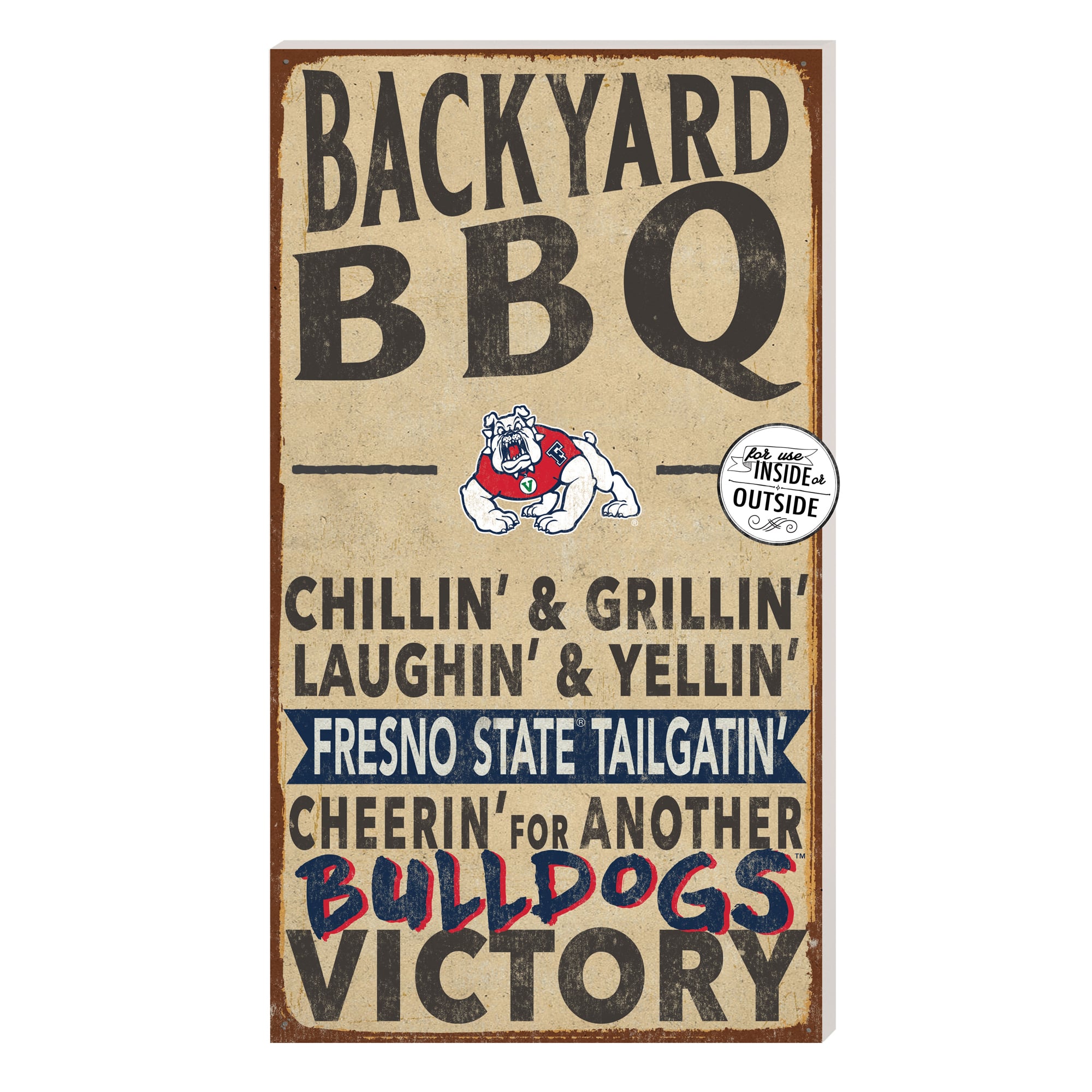 Brown Fresno State Bulldogs 11'' x 20'' Indoor/Outdoor BBQ Sign