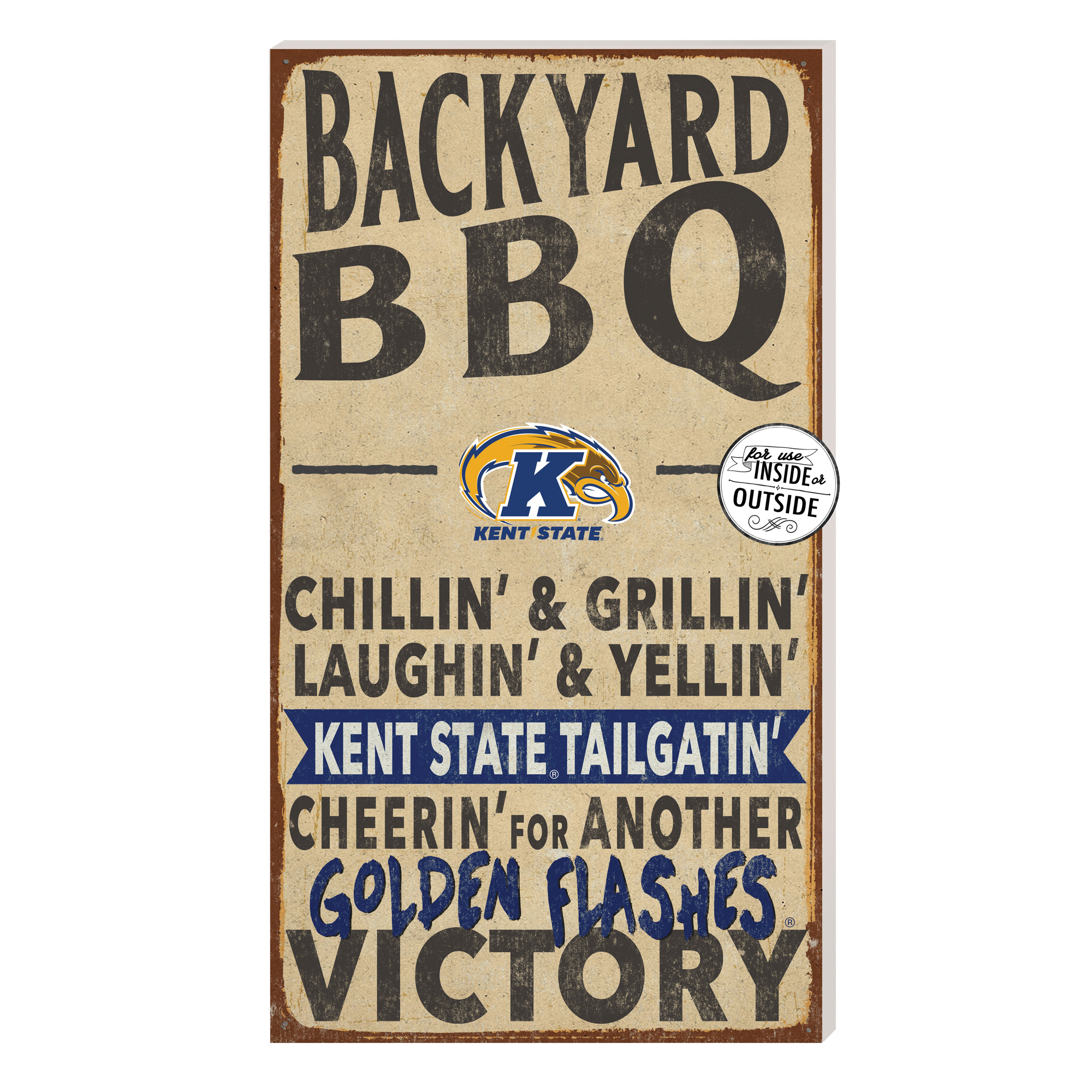 Brown Kent State Golden Flashes 11'' x 20'' Indoor/Outdoor BBQ Sign