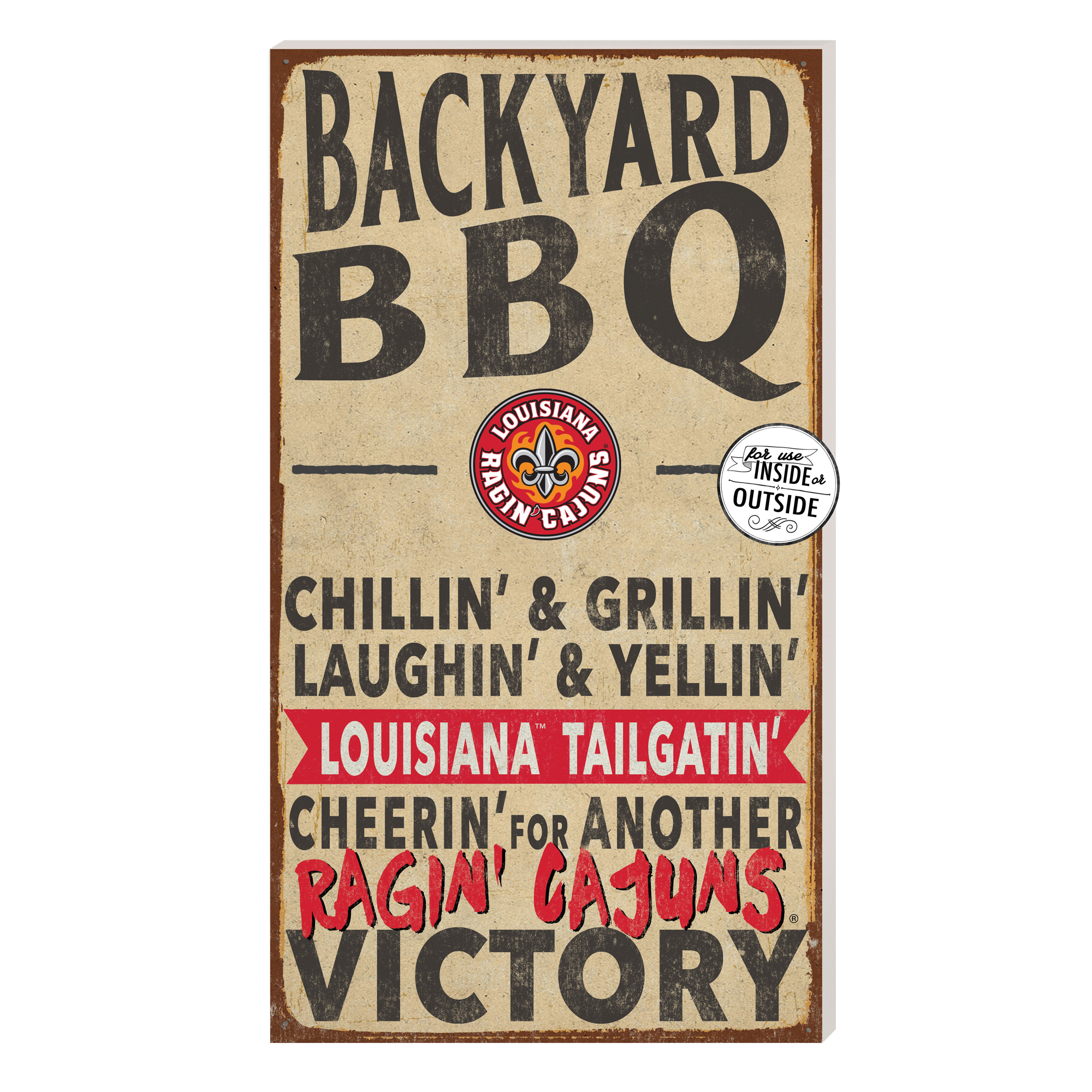 Brown Louisiana Ragin' Cajuns 11'' x 20'' Indoor/Outdoor BBQ Sign