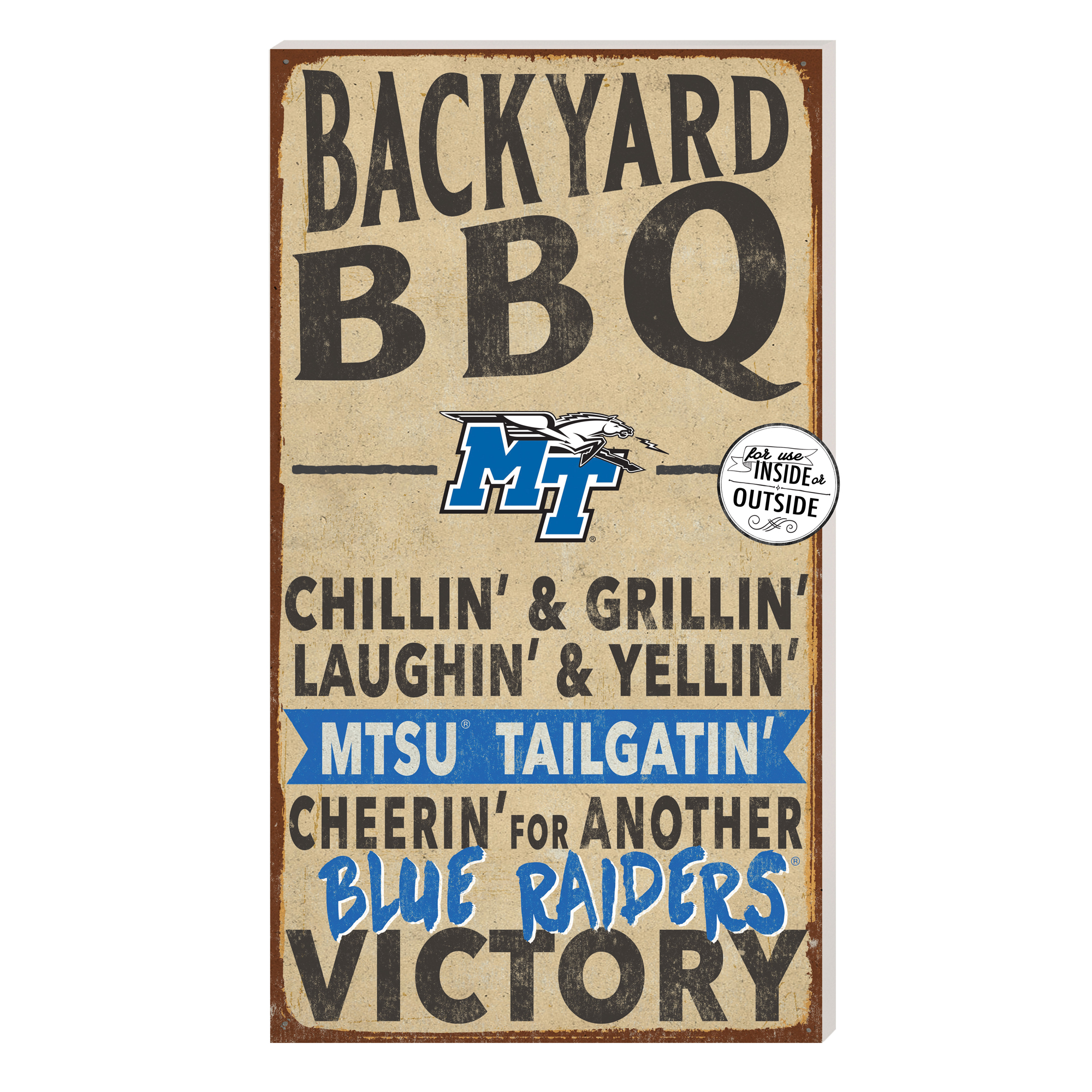 Brown MTSU Blue Raiders 11'' x 20'' Indoor/Outdoor BBQ Sign