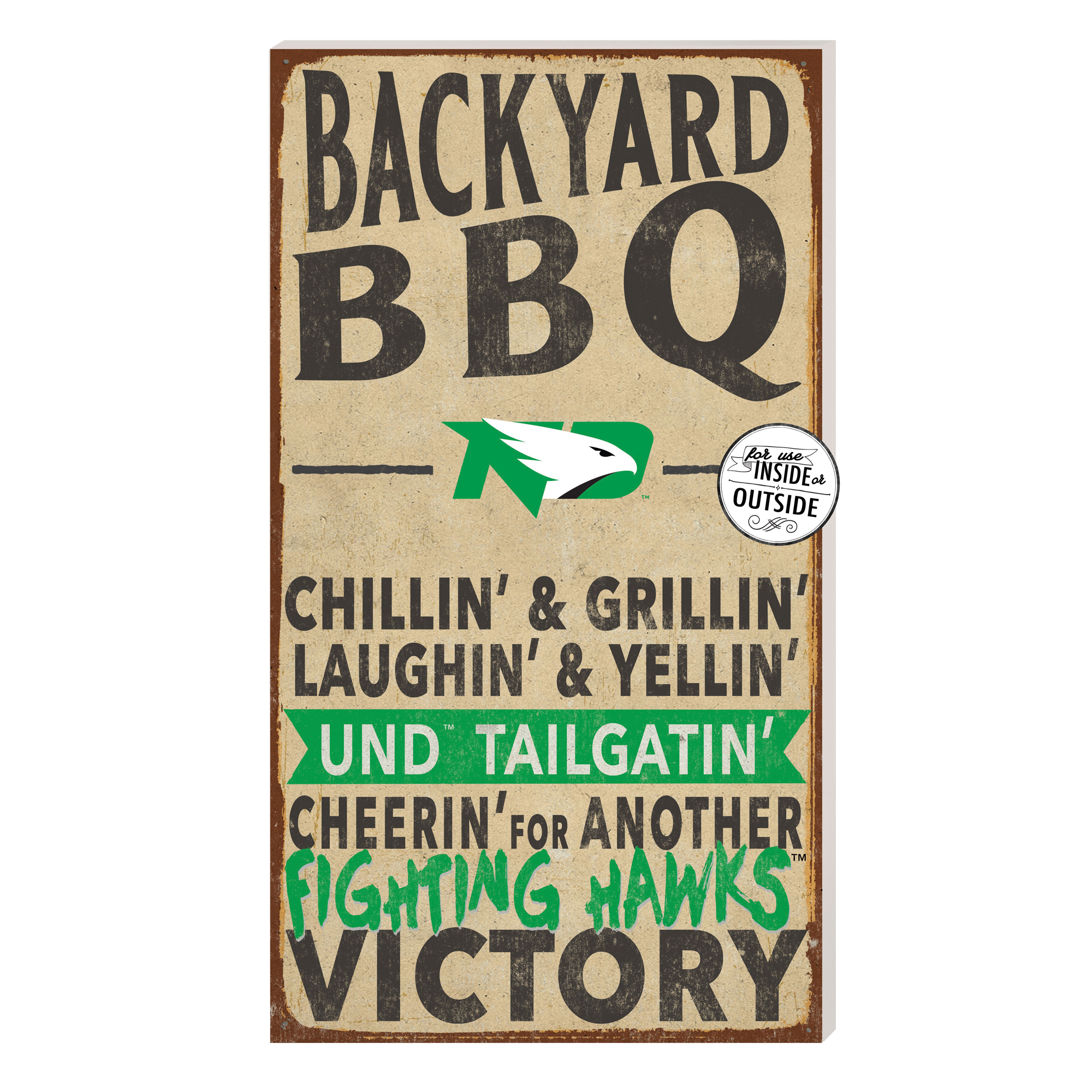 Brown North Dakota 11'' x 20'' Indoor/Outdoor BBQ Sign
