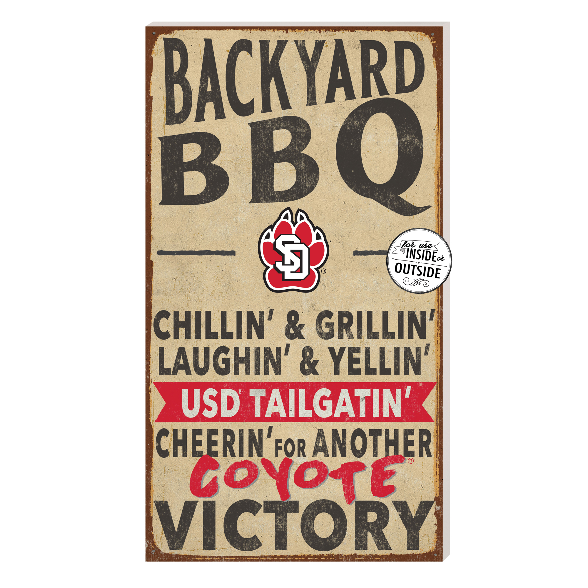 Brown South Dakota Coyotes 11'' x 20'' Indoor/Outdoor BBQ Sign