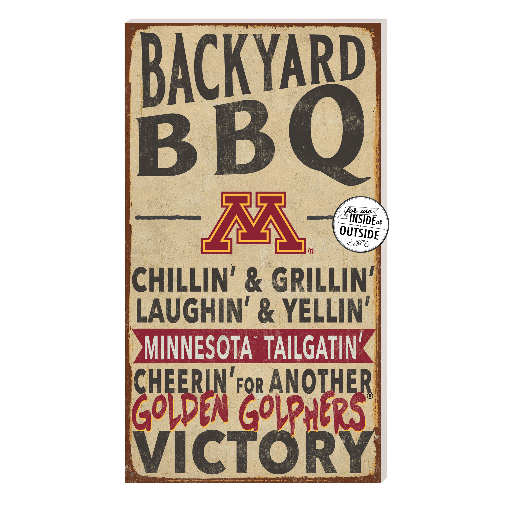 Brown Minnesota Golden Gophers 11'' x 20'' Indoor/Outdoor BBQ Sign
