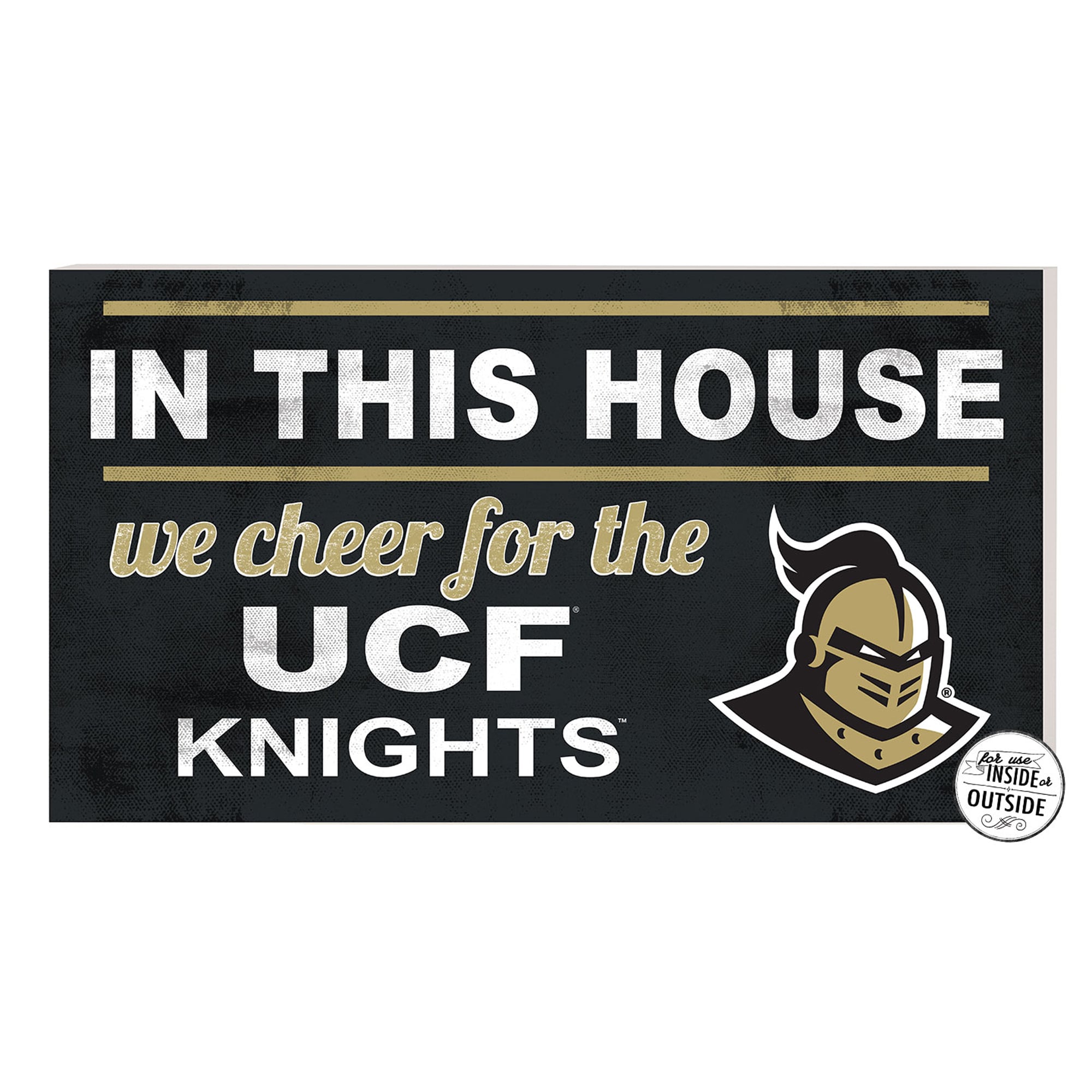 Black UCF Knights 11'' x 20'' Indoor/Outdoor In This House Sign