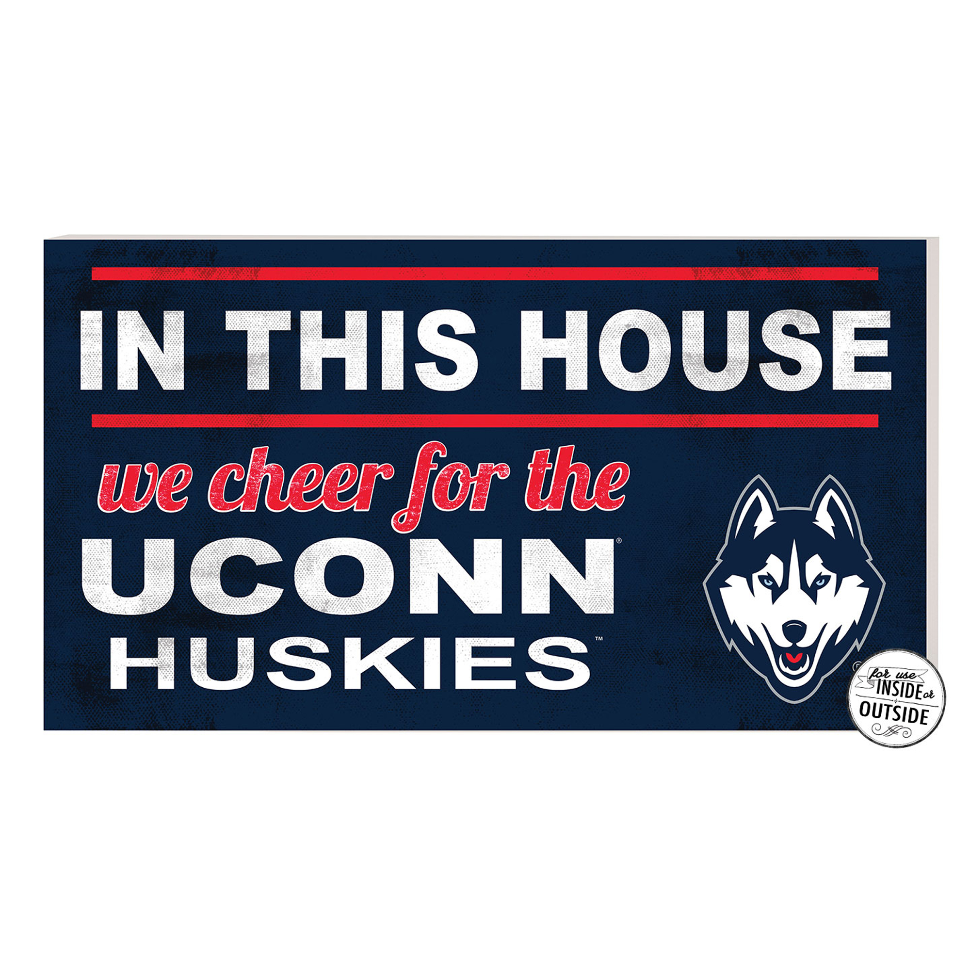 Navy UConn Huskies 11'' x 20'' Indoor/Outdoor In This House Sign