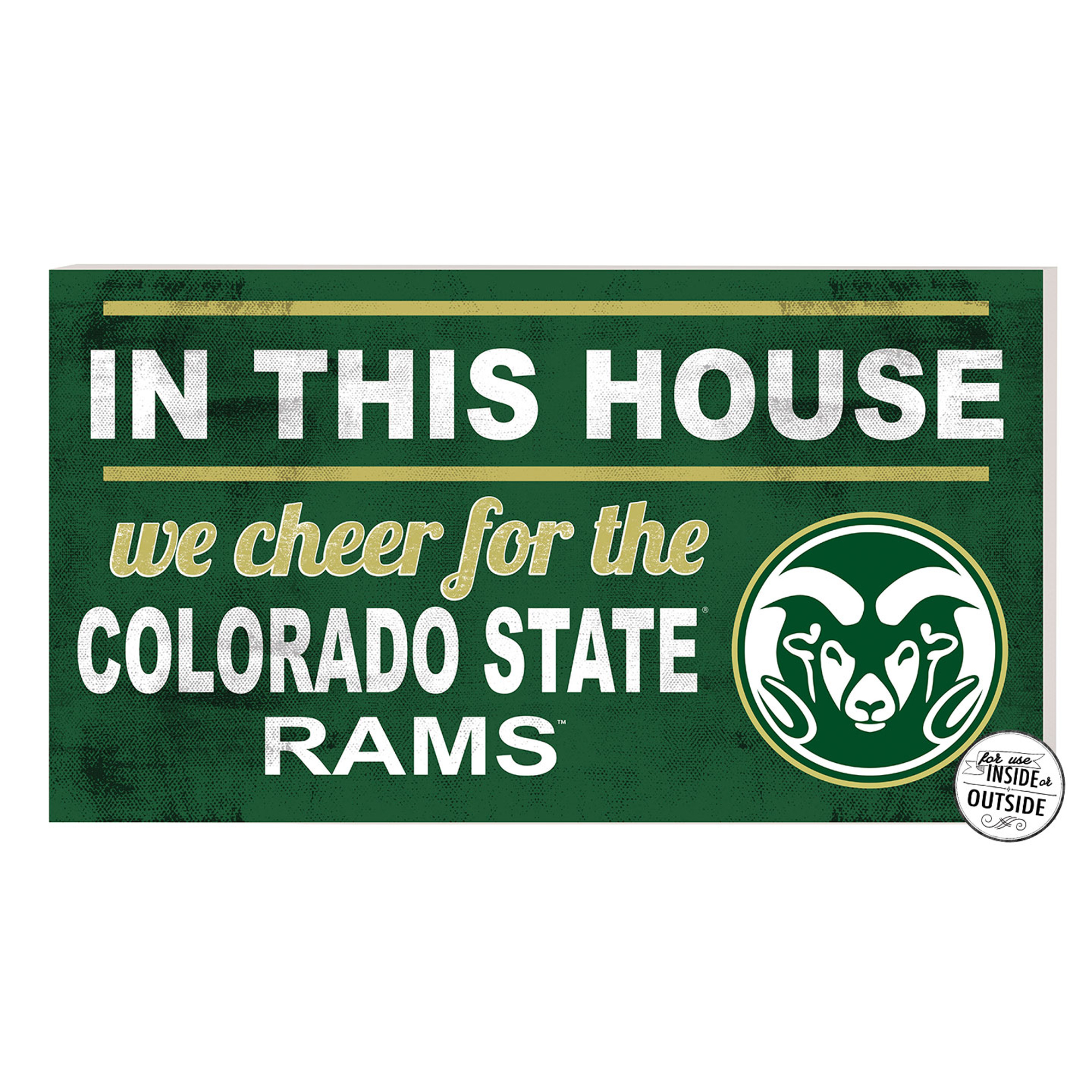Green Colorado State Rams 11'' x 20'' Indoor/Outdoor In This House Sign