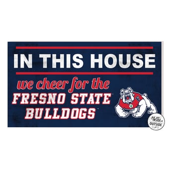 Navy Fresno State Bulldogs 11'' x 20'' Indoor/Outdoor In This House Sign