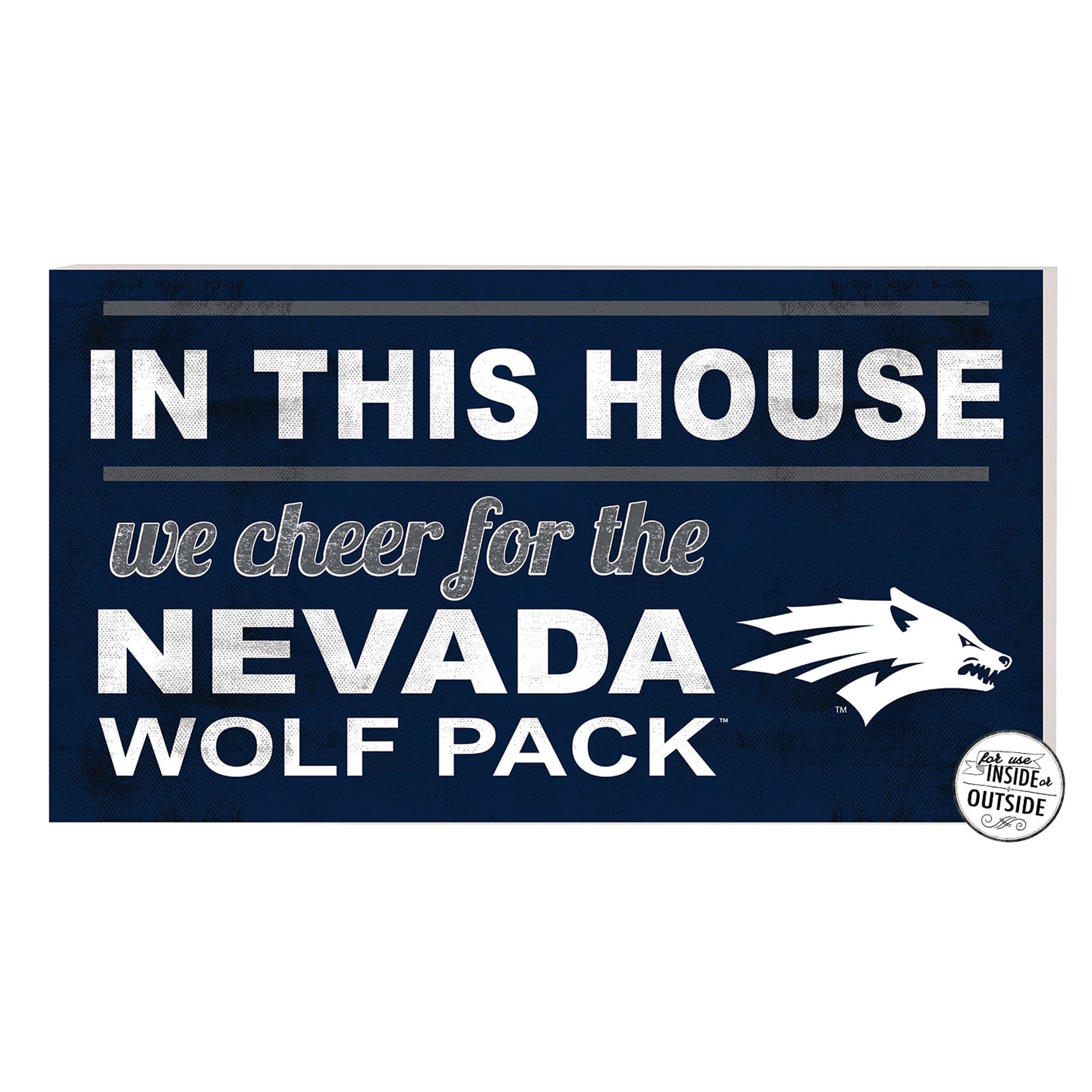 Navy Nevada Wolf Pack 11'' x 20'' Indoor/Outdoor In This House Sign