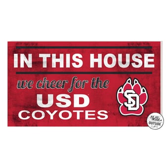 Red South Dakota Coyotes 11'' x 20'' Indoor/Outdoor In This House Sign