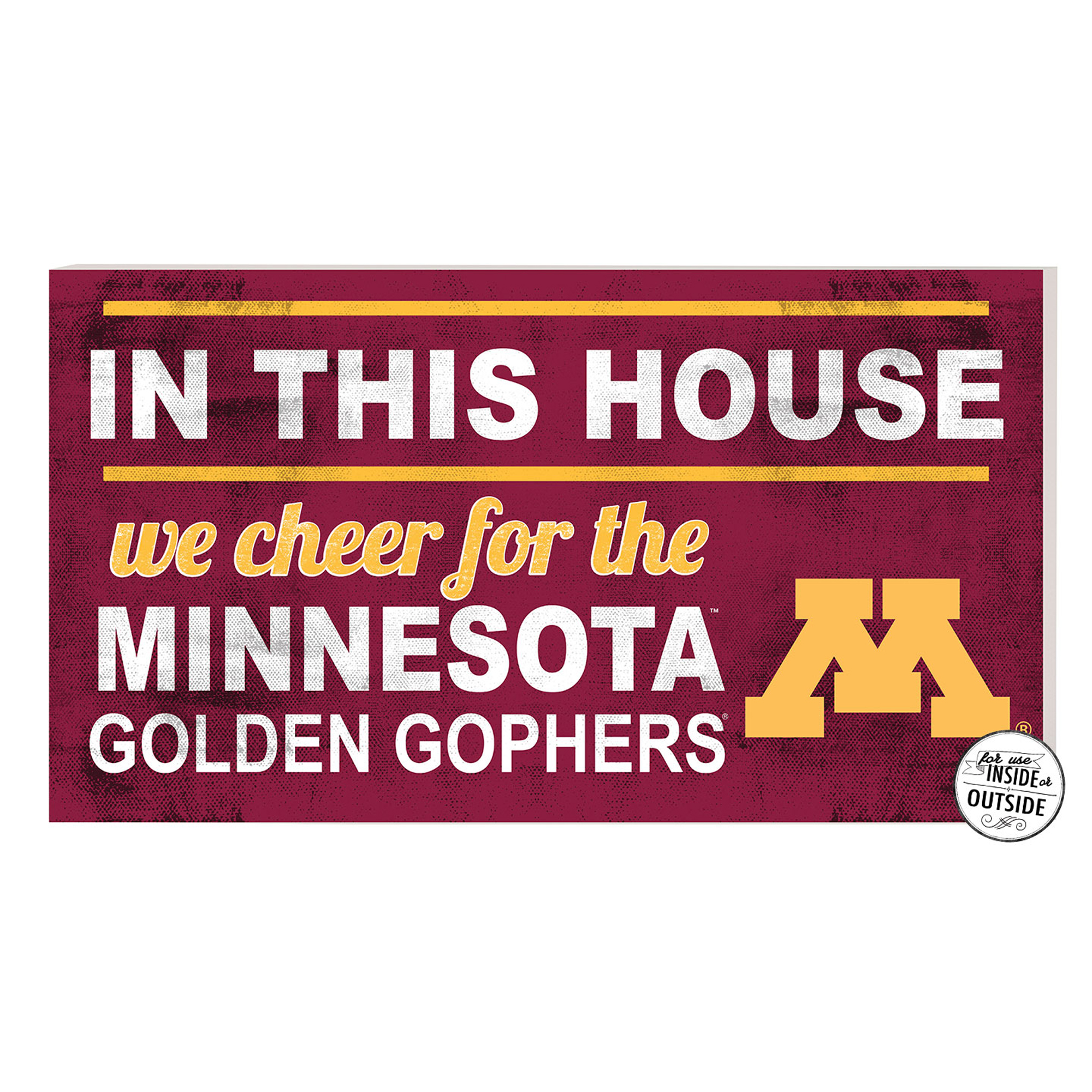 Maroon Minnesota Golden Gophers 11'' x 20'' Indoor/Outdoor In This House Sign