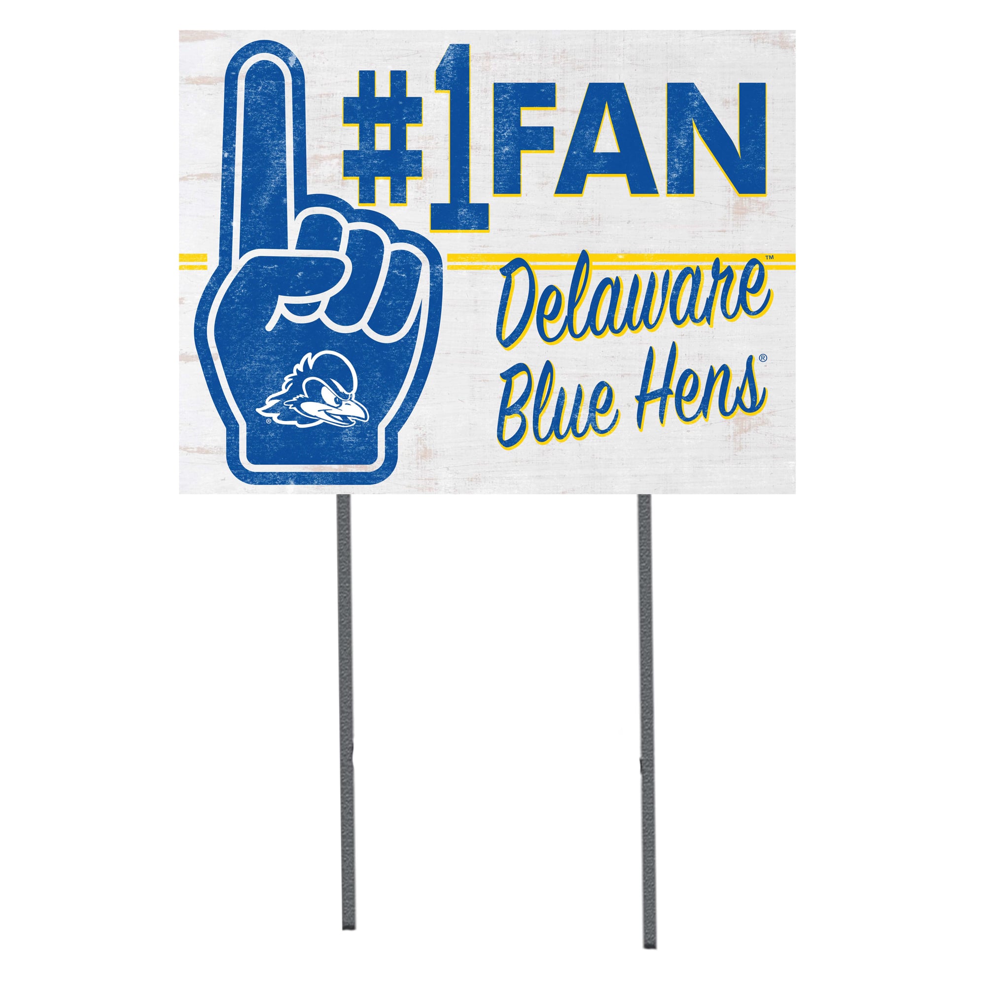 Delaware Fightin' Blue Hens 18'' x 24'' #1 Fan Yard Sign