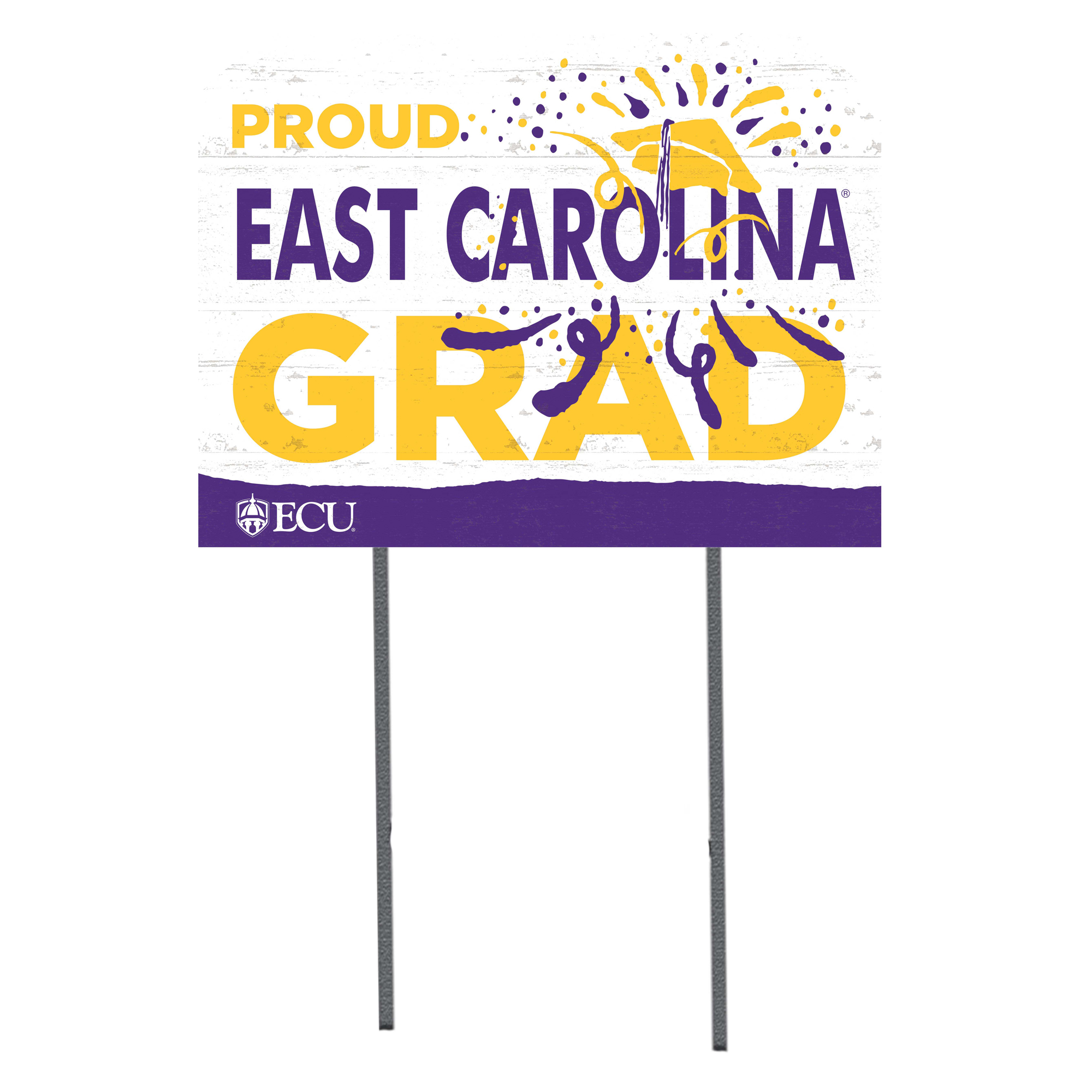 ECU Pirates 18'' x 24'' Proud Grad Yard Sign