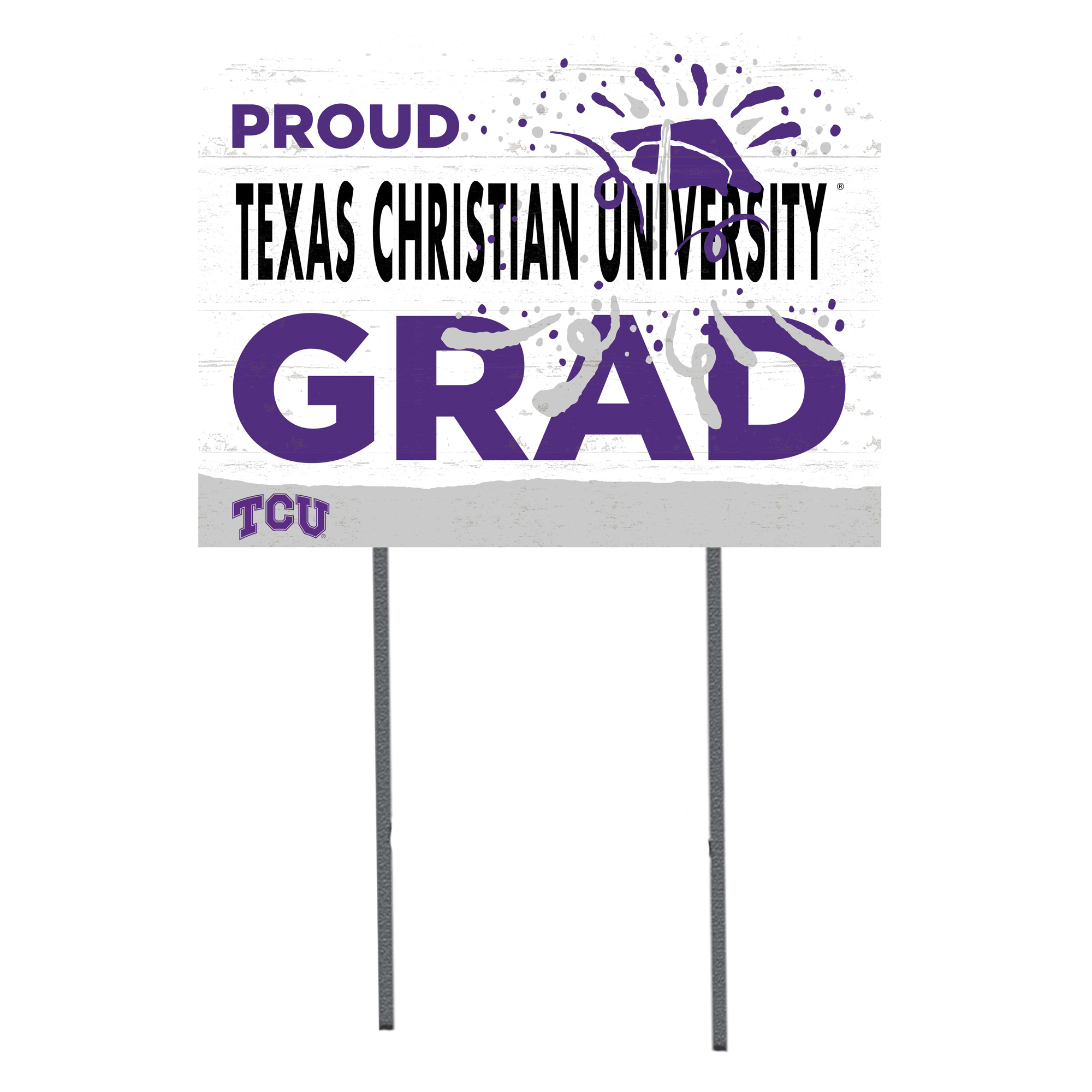 TCU Horned Frogs 18'' x 24'' Proud Grad Yard Sign