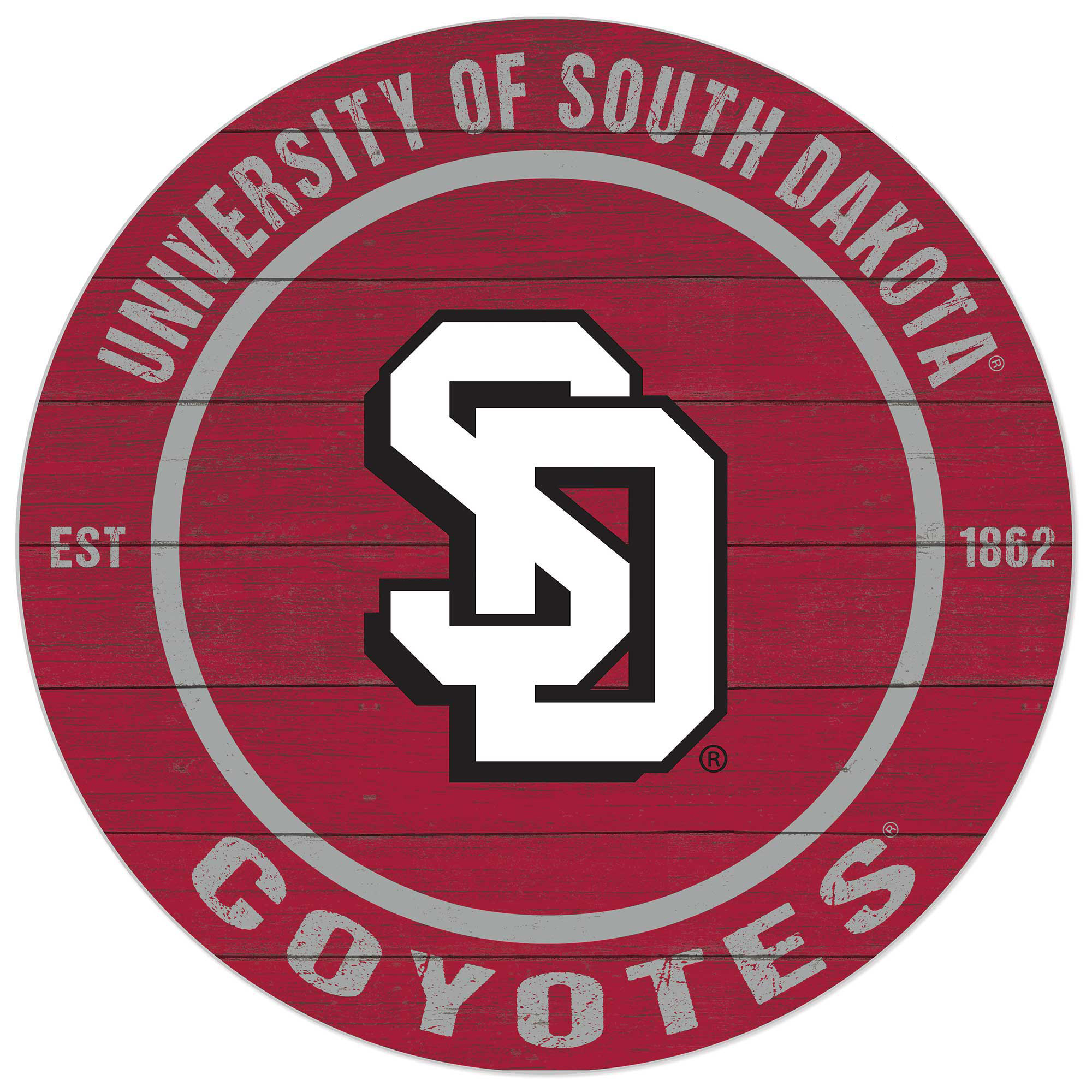South Dakota Coyotes 20'' x 20'' Indoor/Outdoor Circle Sign