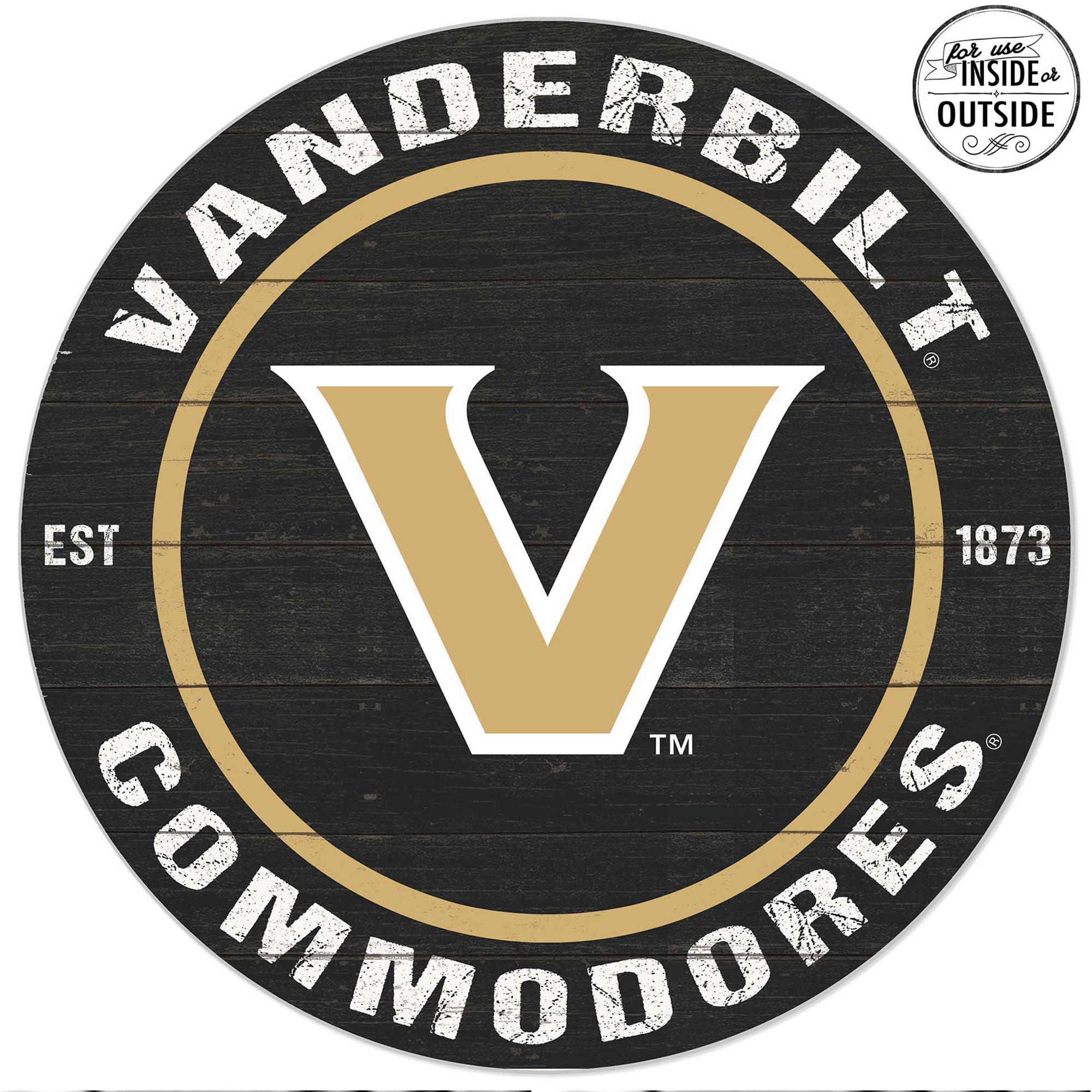 Vanderbilt Commodores 20'' x 20'' Indoor/Outdoor Circle Sign