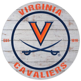 White Virginia Cavaliers 20'' x 20'' Indoor/Outdoor Weathered Circle Sign