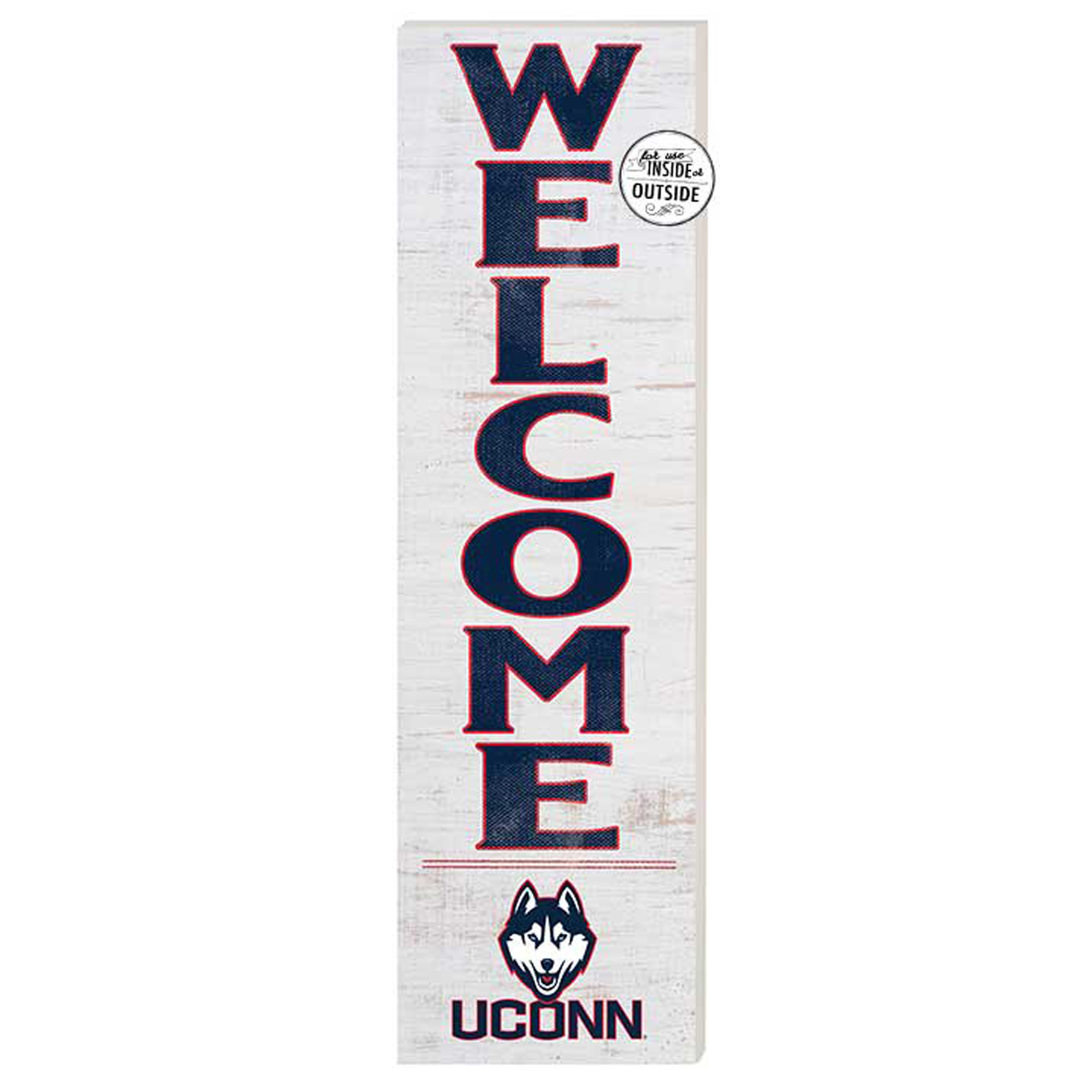 White UConn Huskies 10'' x 35'' Indoor/Outdoor Welcome Sign