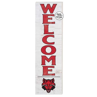 White Arkansas State Red Wolves 10'' x 35'' Indoor/Outdoor Welcome Sign