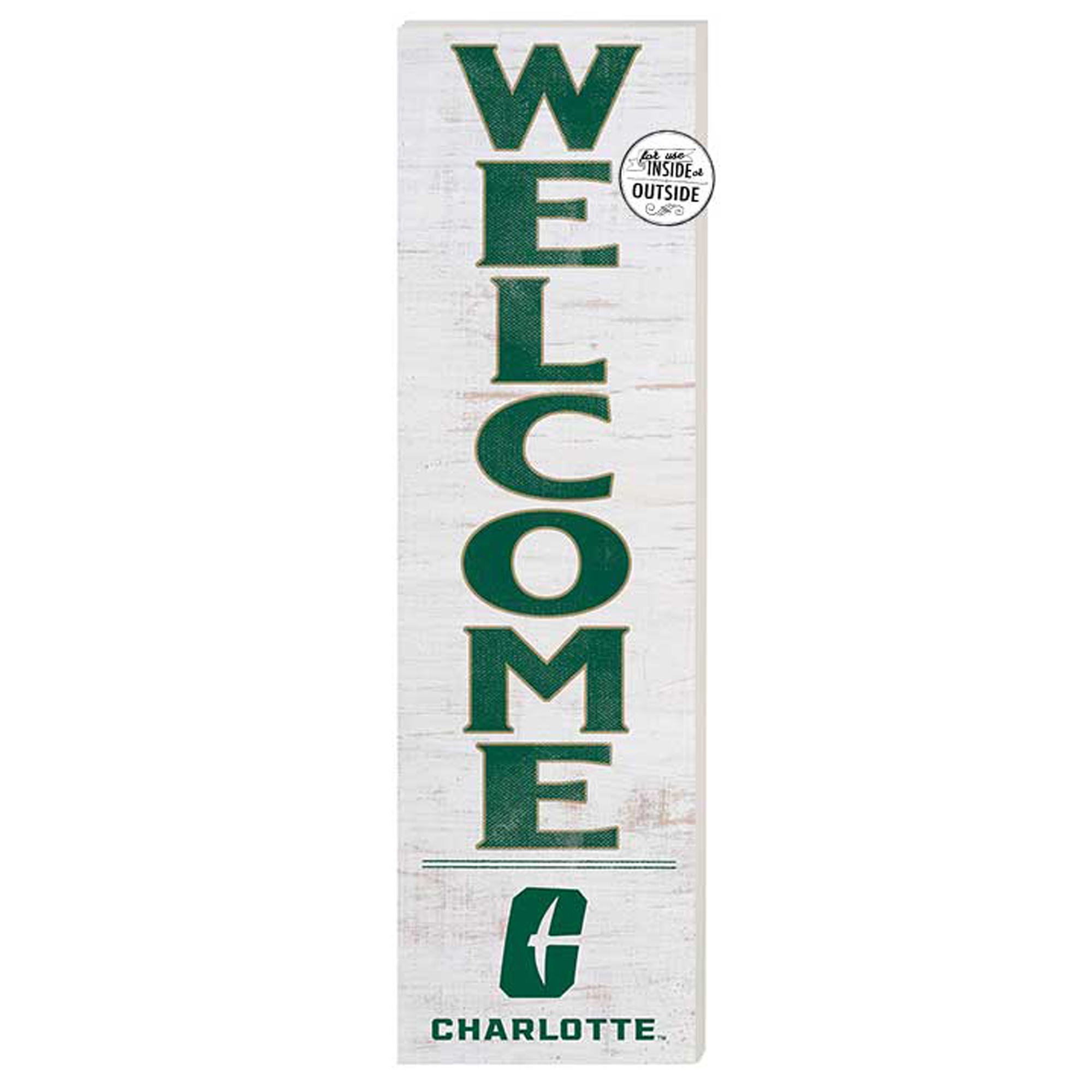 White Charlotte 49ers 10'' x 35'' Indoor/Outdoor Welcome Sign