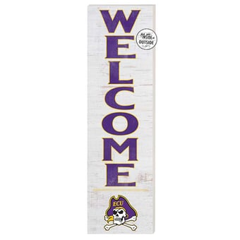 White ECU Pirates 10'' x 35'' Indoor/Outdoor Welcome Sign