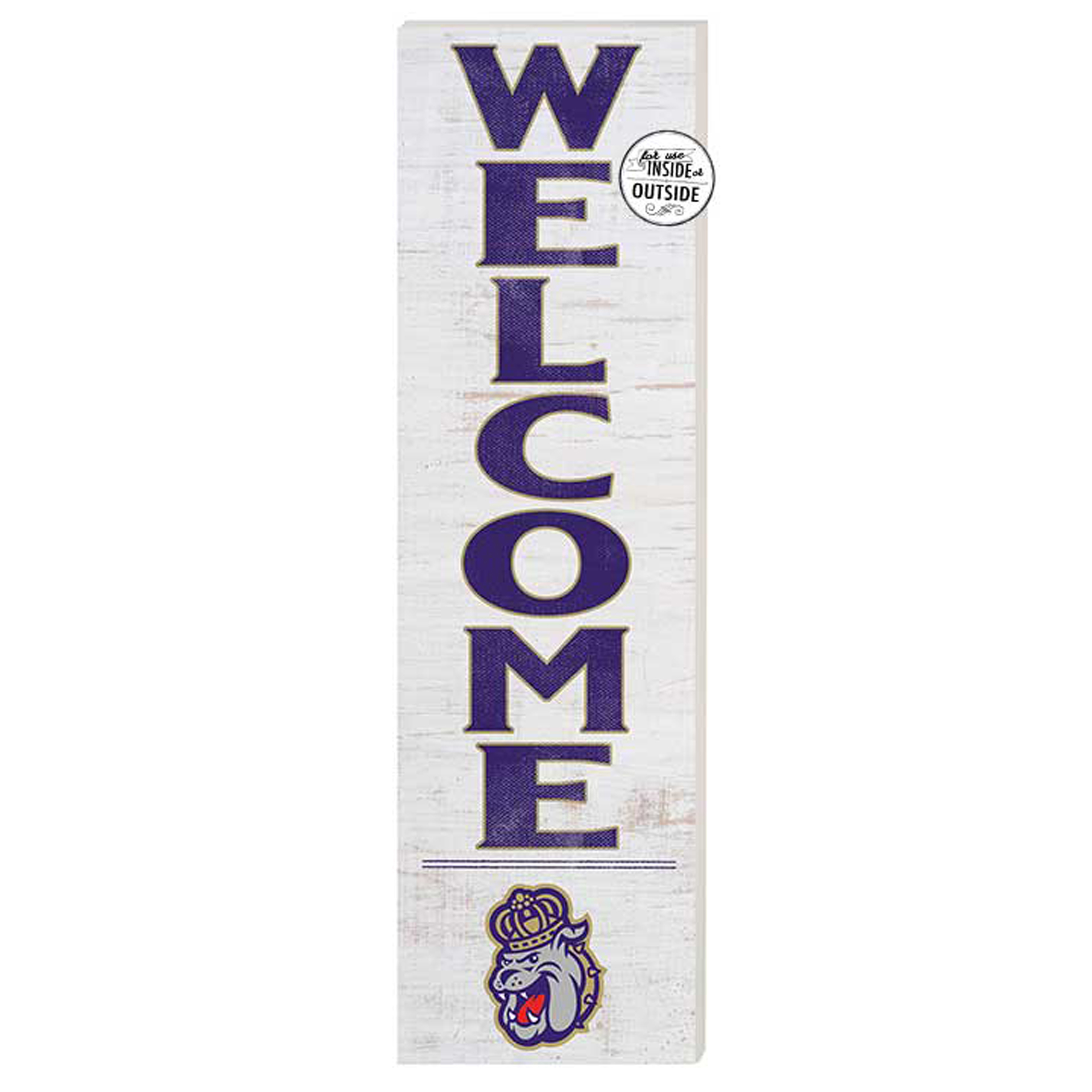 White James Madison Dukes 10'' x 35'' Indoor/Outdoor Welcome Sign