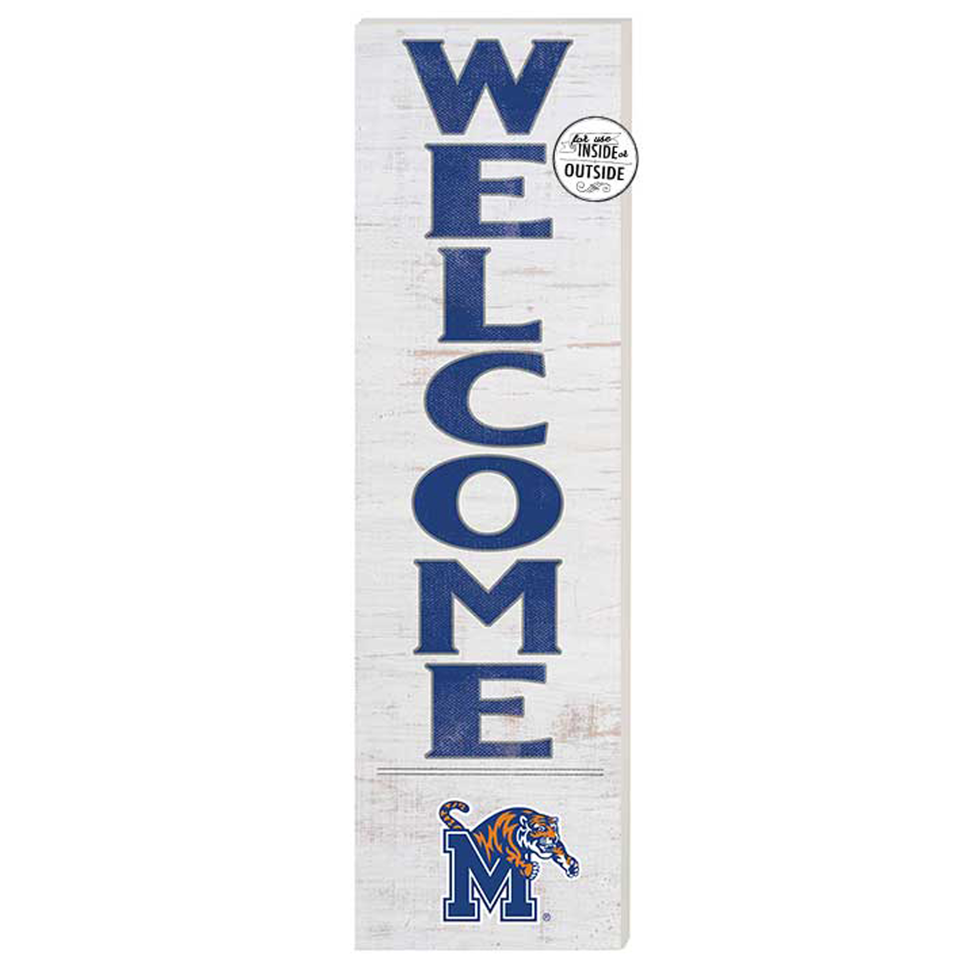 White Memphis Tigers 10'' x 35'' Indoor/Outdoor Welcome Sign