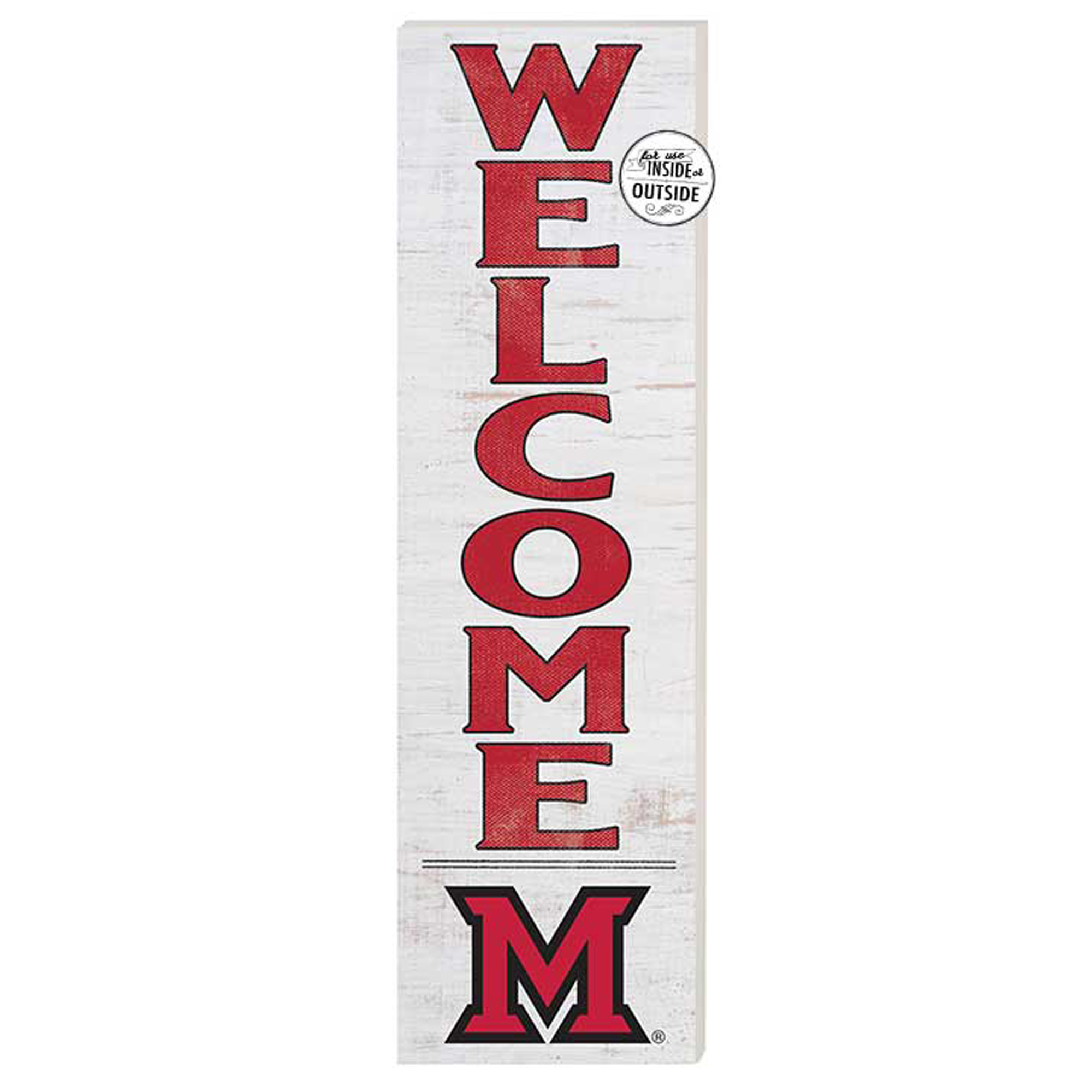White Miami University RedHawks 10'' x 35'' Indoor/Outdoor Welcome Sign