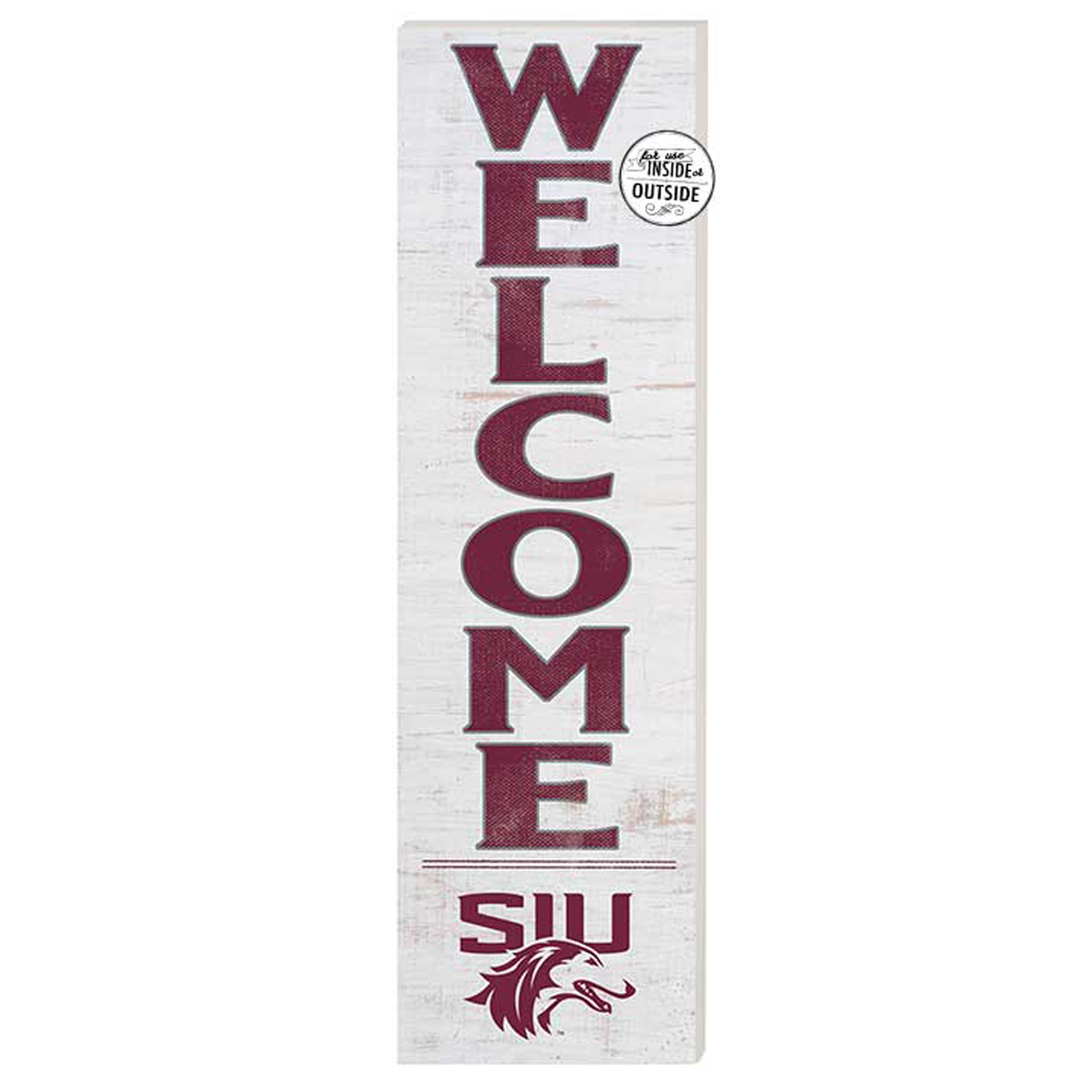 White Southern Illinois Salukis 10'' x 35'' Indoor/Outdoor Welcome Sign