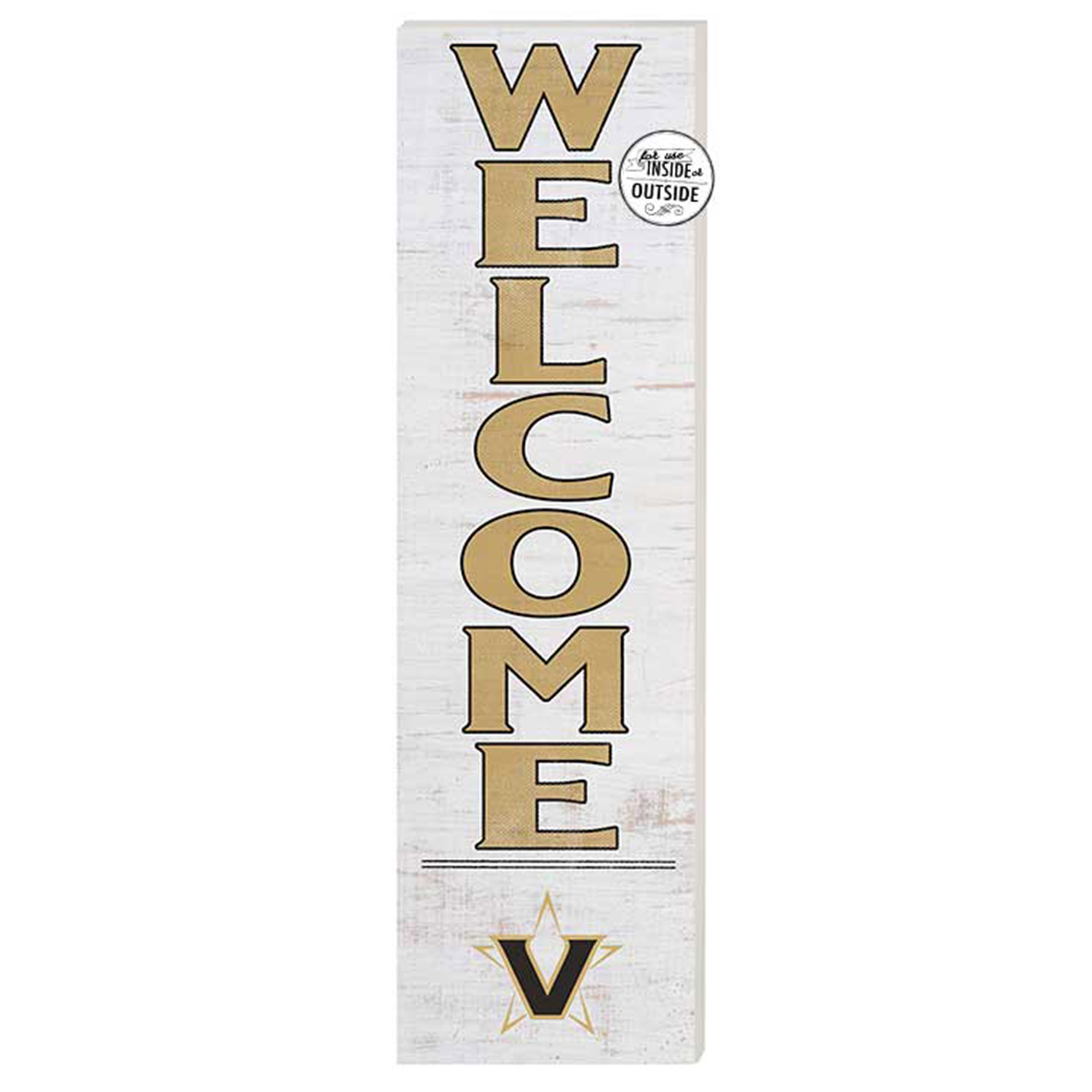 White Vanderbilt Commodores 10'' x 35'' Indoor/Outdoor Welcome Sign