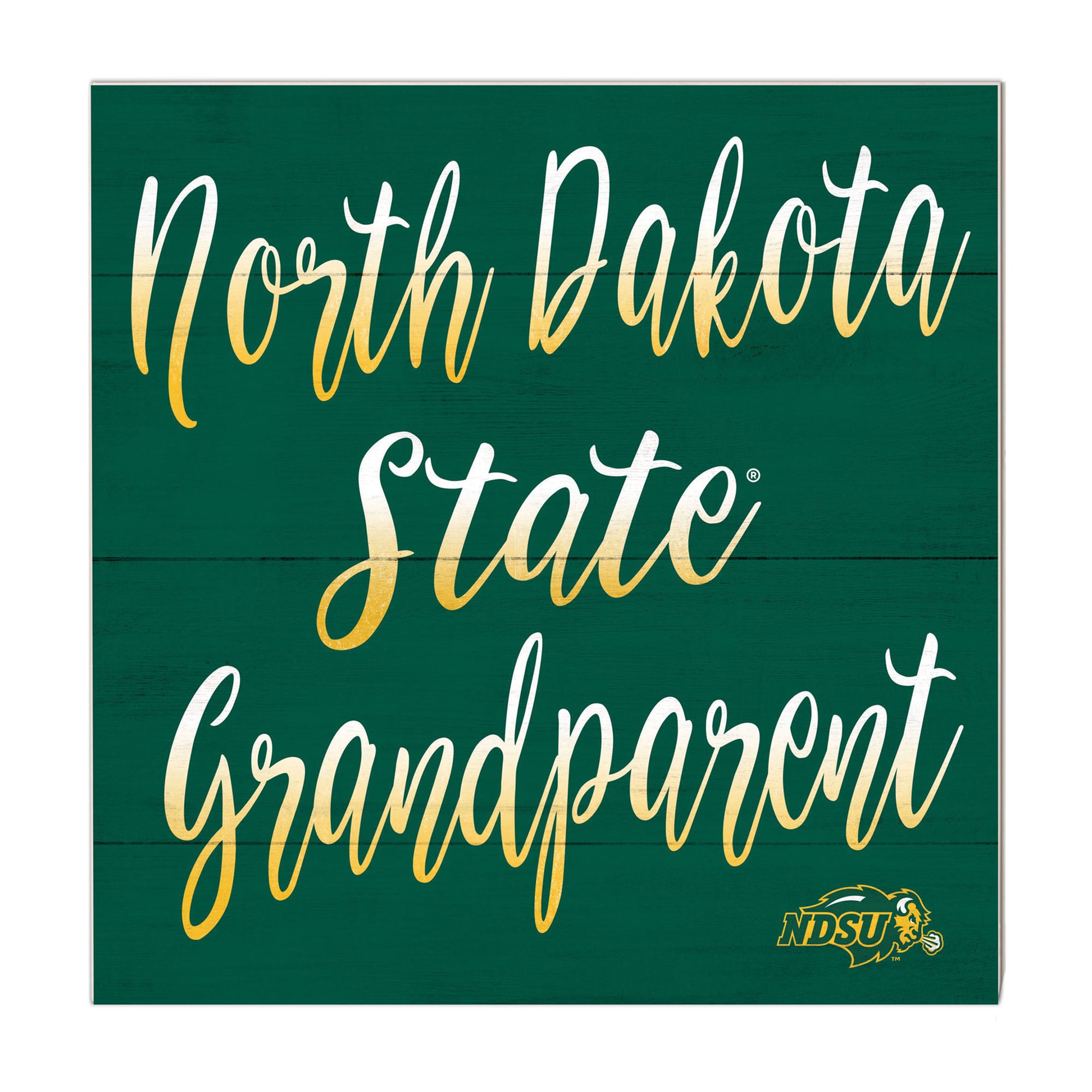 Green NDSU Bison 10'' x 10'' Grandparent Plaque