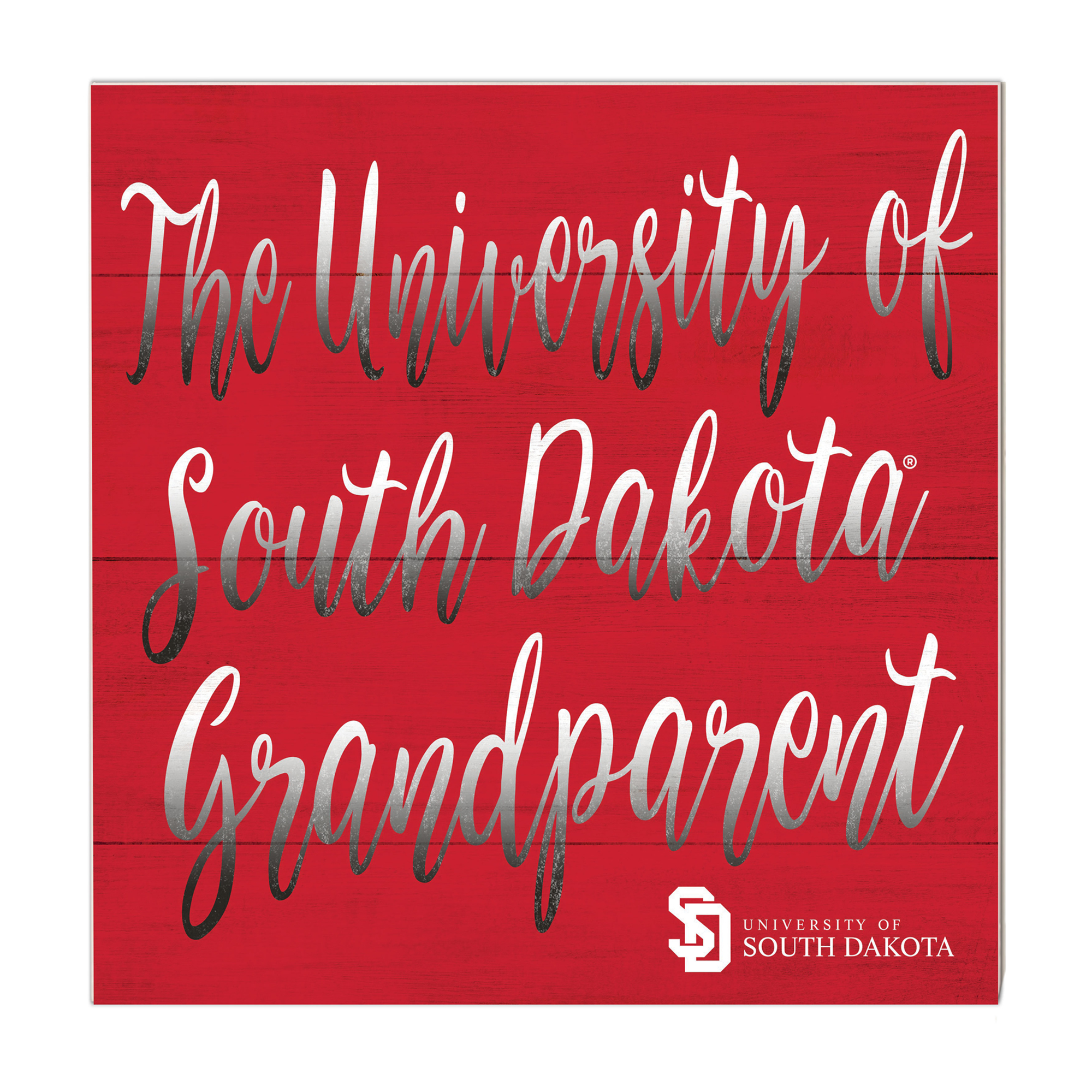 Red South Dakota Coyotes 10'' x 10'' Grandparent Plaque