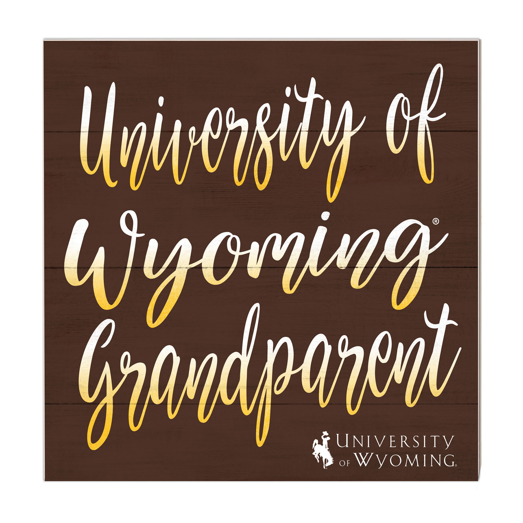 Brown Wyoming Cowboys 10'' x 10'' Grandparent Plaque