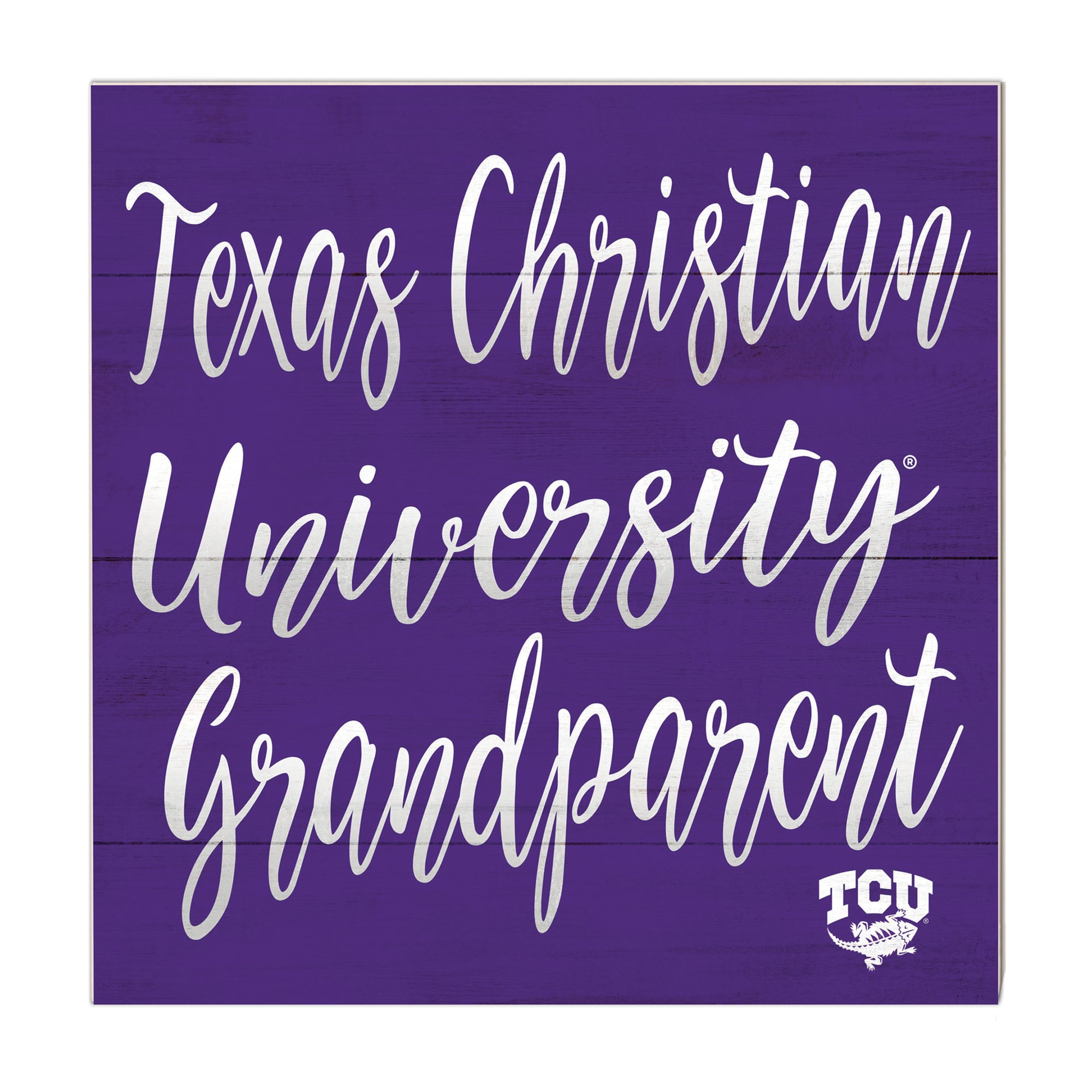 Purple TCU Horned Frogs 10'' x 10'' Grandparent Plaque
