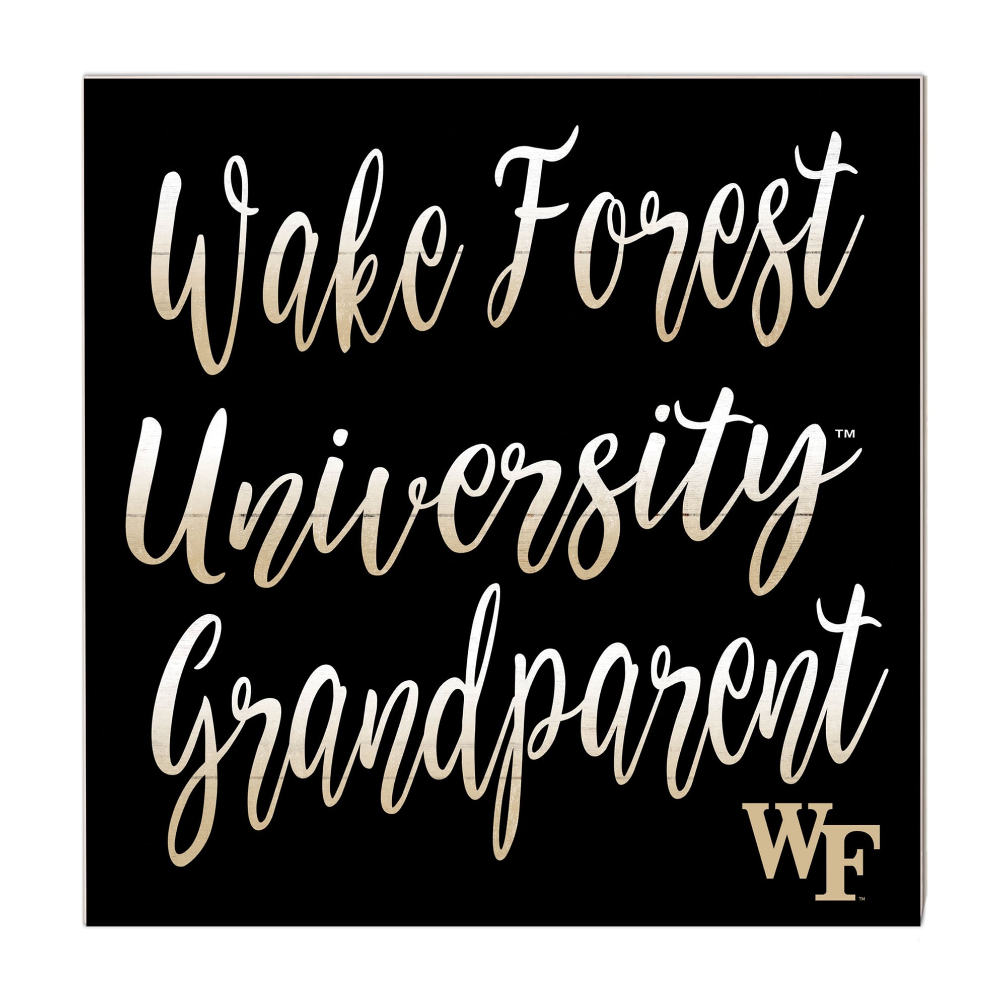 Black Wake Forest Demon Deacons 10'' x 10'' Grandparent Plaque