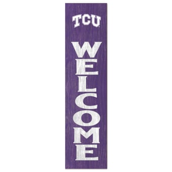 Purple TCU Horned Frogs 12'' x 48'' Welcome Outdoor Leaner