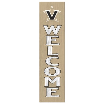 Gold Vanderbilt Commodores 12'' x 48'' Welcome Outdoor Leaner