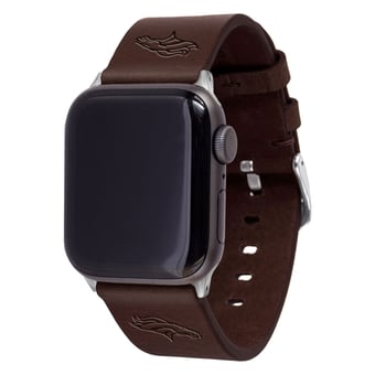 Brown Denver Broncos Leather Apple Watch Band