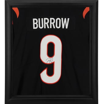 Joe Burrow Cincinnati Bengals Autographed Framed Black Nike Vapor Limited Jersey Shadowbox