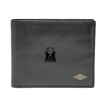 Men's Fossil Marshall Thundering Herd Leather Ryan RFID Flip ID Bifold Wallet