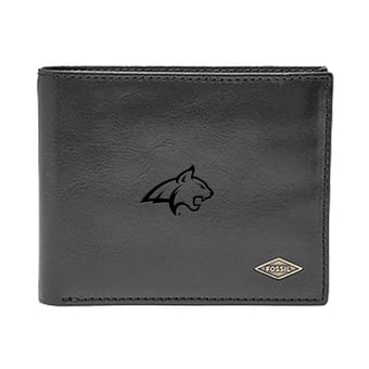 Men's Fossil Montana State Bobcats Leather Ryan RFID Flip ID Bifold Wallet