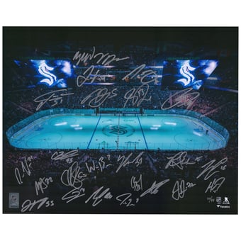 Seattle Kraken Autographed 16" x 20" Opening Night Rink Photograph with Multiple Signatures - Limited Edition of 99