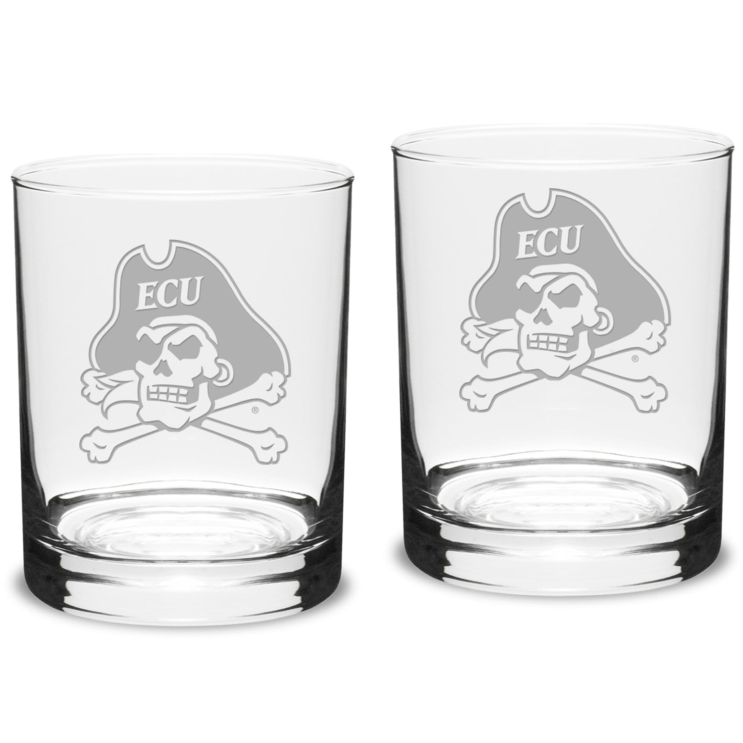 ECU Pirates 14oz. 2-Piece Classic Double Old-Fashioned Glass Set
