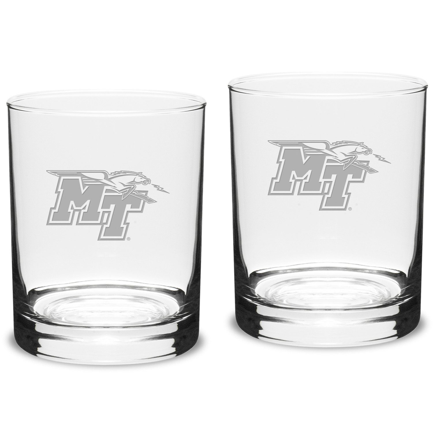 MTSU Blue Raiders 14oz. 2-Piece Classic Double Old-Fashioned Glass Set