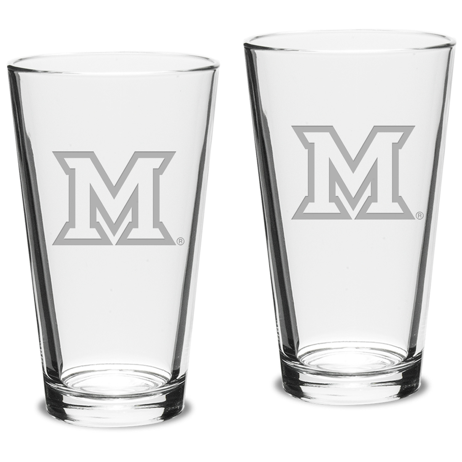 Miami University RedHawks 16oz. 2-Piece Classic Pub Glass Set