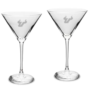 South Florida Bulls Two-Piece Traditional 10oz. Martini Glass Set