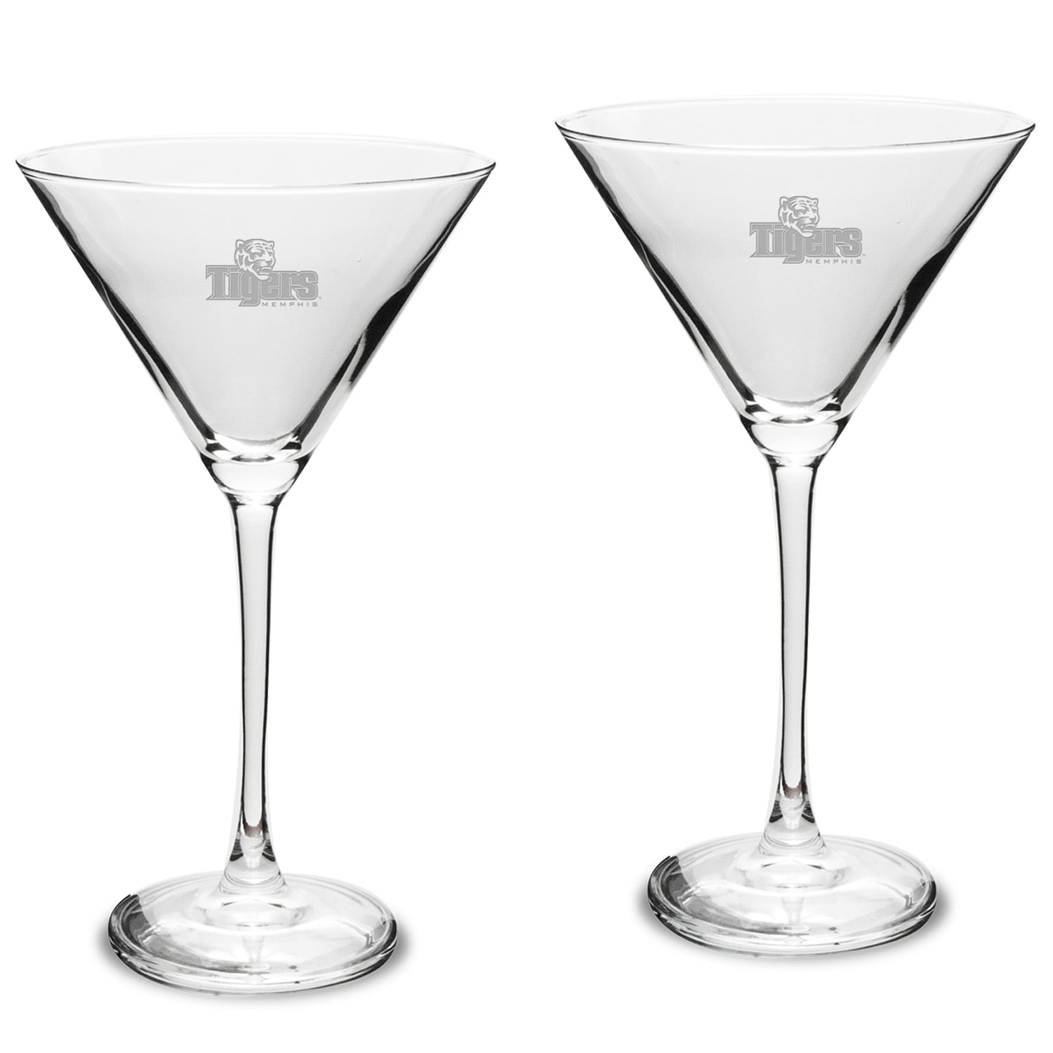 Memphis Tigers Two-Piece Traditional 10oz. Martini Glass Set