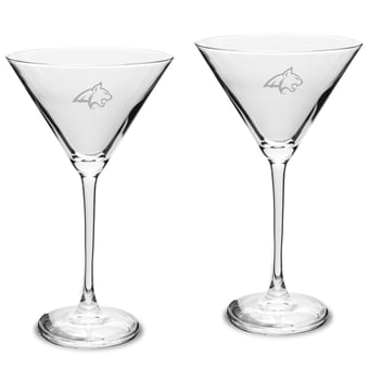 Montana State Bobcats Two-Piece Traditional 10oz. Martini Glass Set