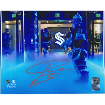 Philipp Grubauer Seattle Kraken Autographed 8'' x 10'' Pregame Tunnel Photograph