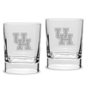 Houston Cougars 2-Piece 11.75oz. Square Double Old Fashioned Glass Set