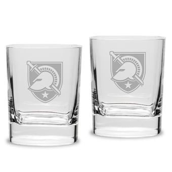 Army Black Knights 2-Piece 11.75oz. Square Double Old Fashioned Glass Set